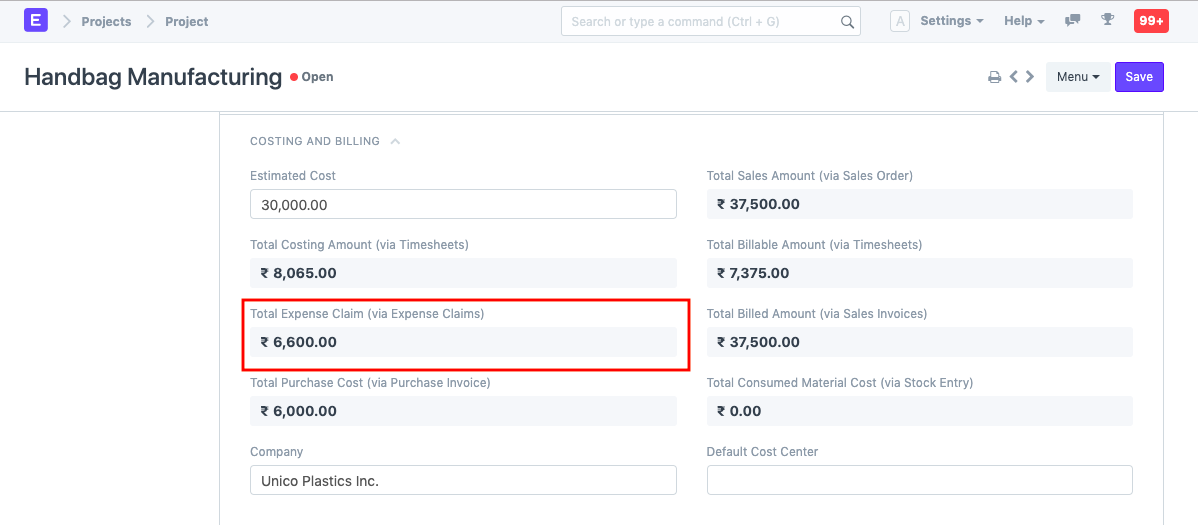 Project - Total Expense Claim